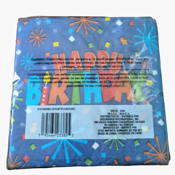 Happy Birthday Party Set 16 Plates 25 Napkins Tablecover Garland Blue Yellow Red - Picture 7 of 12